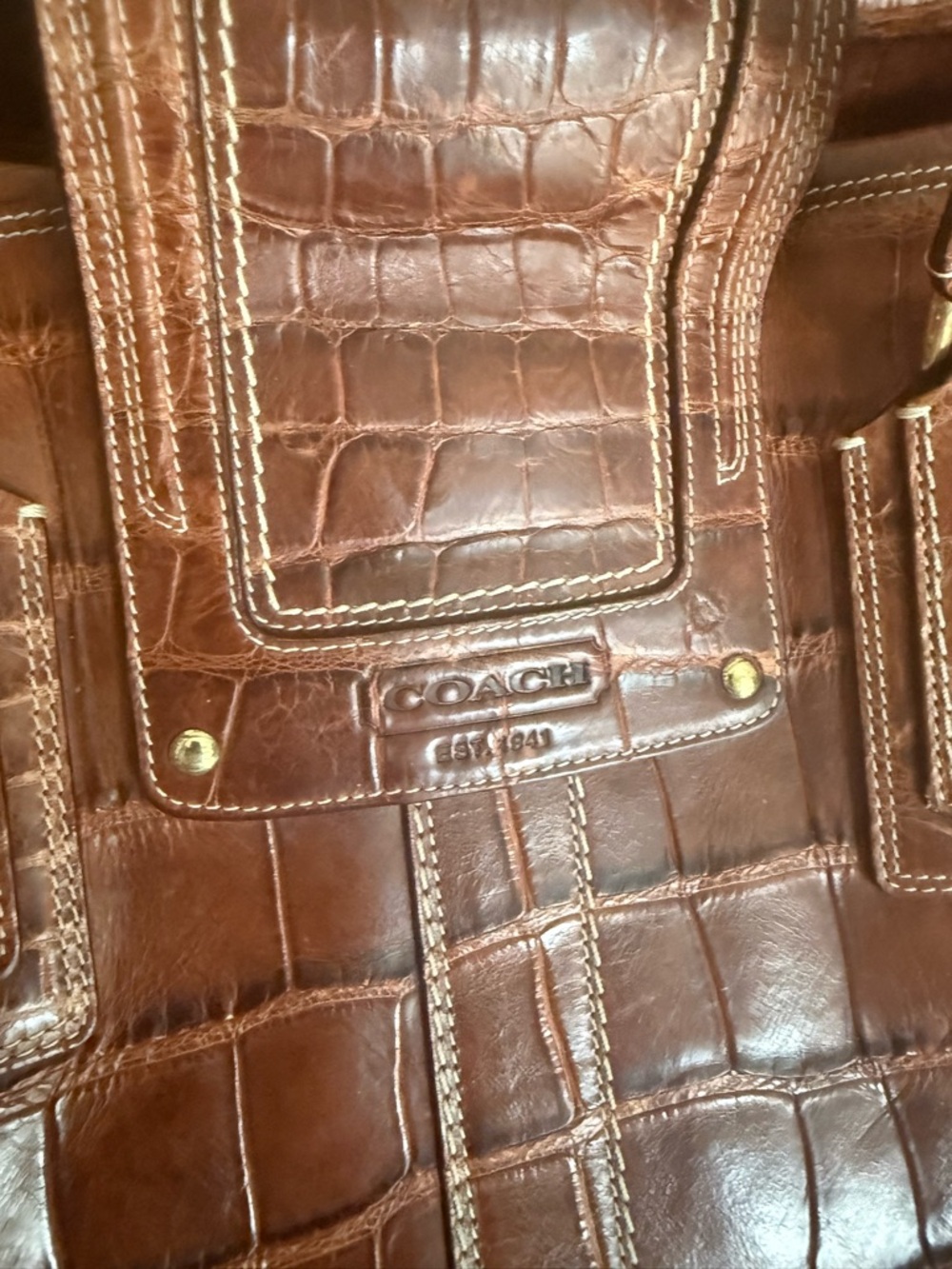 Rare Coach Alligator Vintage Hamptons Carryall 11090 orig. $13,000! - Picture 7 of 8